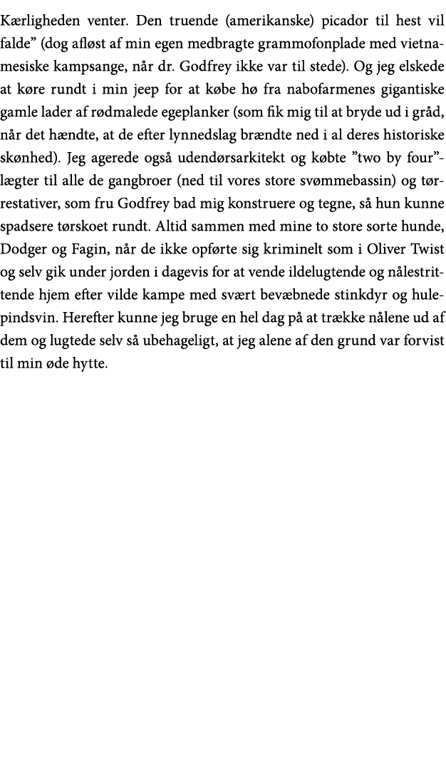 Kærligheden venter  Den truende (amerikanske) picador til hest vil falde  (dog afløst af min egen medbragte grammofon   