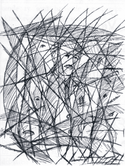 Min tegning i bladet Stud'en