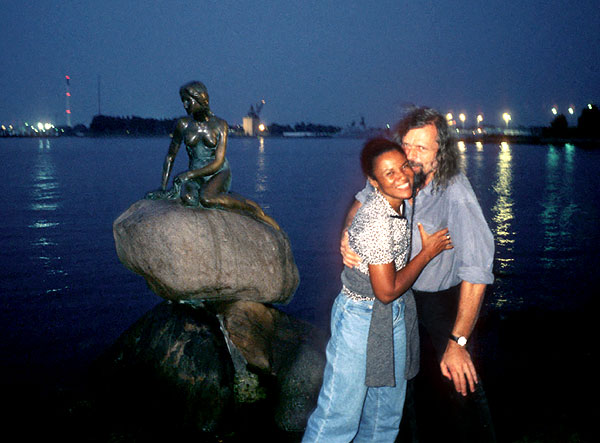 Sandra Ruffin and Jacob Holdt at the Little Mermaid in Copenhagen