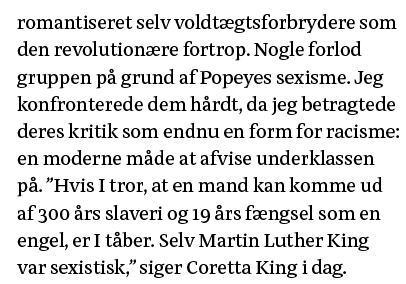 romantiseret selv voldtægtsforbrydere som den revolutionære fortrop  Nogle forlod gruppen på grund af Popeyes sexisme   