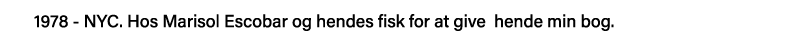 1978 - NYC  Hos Marisol Escobar og hendes fisk for at give hende min bog   