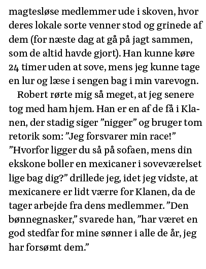 magtesløse medlemmer ude i skoven, hvor deres lokale sorte venner stod og grinede af dem (for næste dag at gå på jagt   