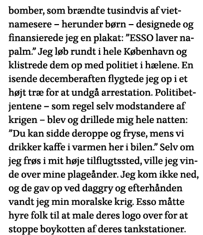 bomber, som brændte tusindvis af vietnamesere   herunder børn   designede og finansierede jeg en plakat:  ESSO laver    