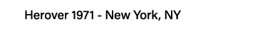 Herover 1971 - New York, NY