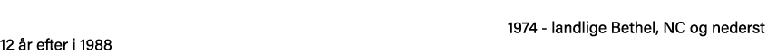  1974 - landlige Bethel, NC og nederst 12 år efter i 1988