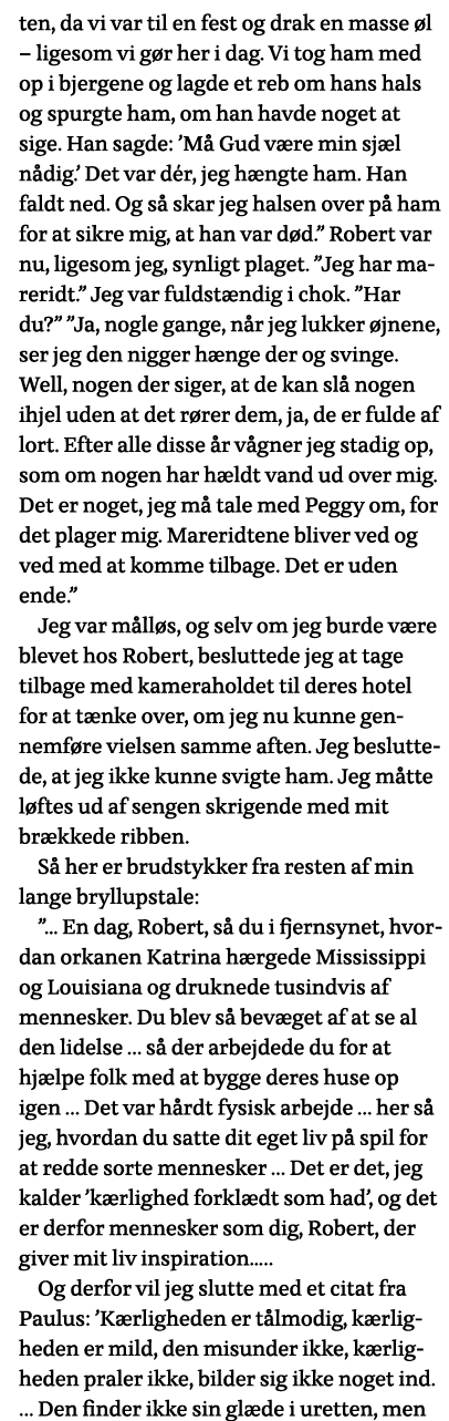 ten, da vi var til en fest og drak en masse øl   ligesom vi gør her i dag  Vi tog ham med op i bjergene og lagde et r   