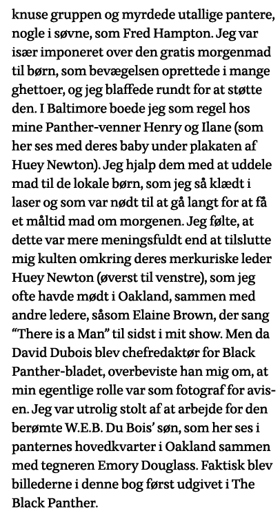 knuse gruppen og myrdede utallige pantere, nogle i søvne, som Fred Hampton  Jeg var især imponeret over den gratis mo   