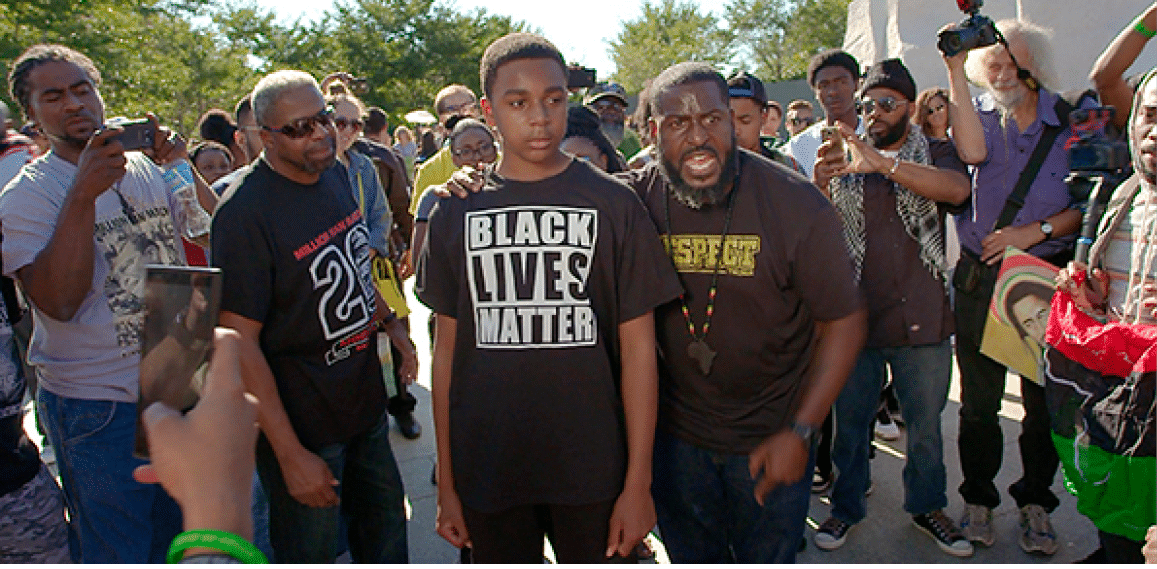 I am photographing a Black Lives Matter demo in 2016 