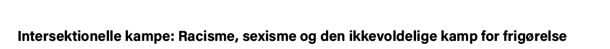 Intersektionelle kampe: Racisme, sexisme og den ikkevoldelige kamp for frigørelse
