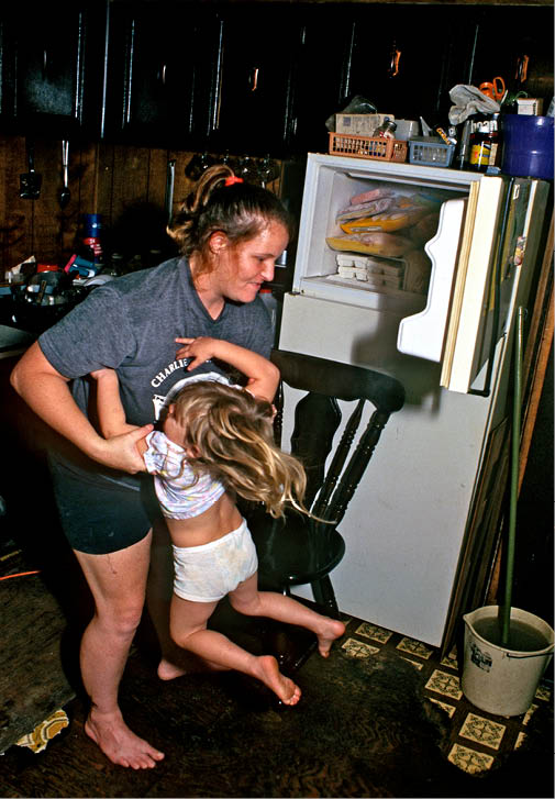 Connie beating up two-year-old Angel