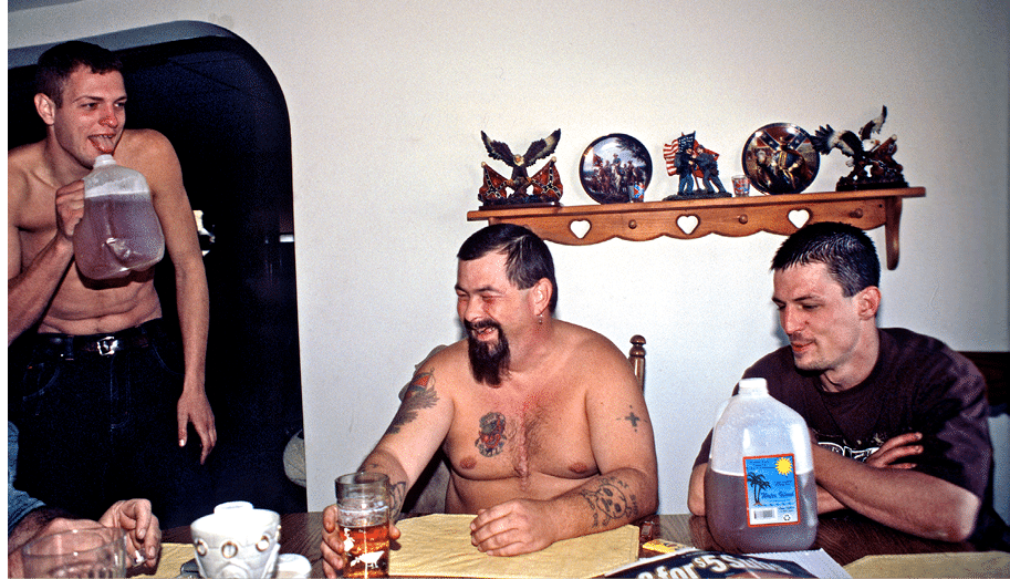 Robert Moore at our release party for the two Klan members after their 5 years in jail for drugs 