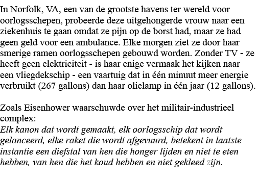 In Norfolk, VA, een van de grootste havens ter wereld voor oorlogsschepen, probeerde deze uitgehongerde vrouw naar ee   