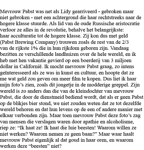  Mevrouw Pabst was net als Lidy gearriveerd - gebroken maar niet gebroken - met een achtergrond die haar rechtstreeks   