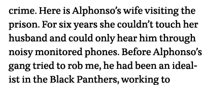 crime  Here is Alphonso s wife visiting the prison  For six years she couldn t touch her husband and could only hear    