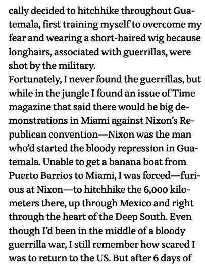 cally decided to hitchhike throughout Guatemala, first training myself to overcome my fear and wearing a short-haired   