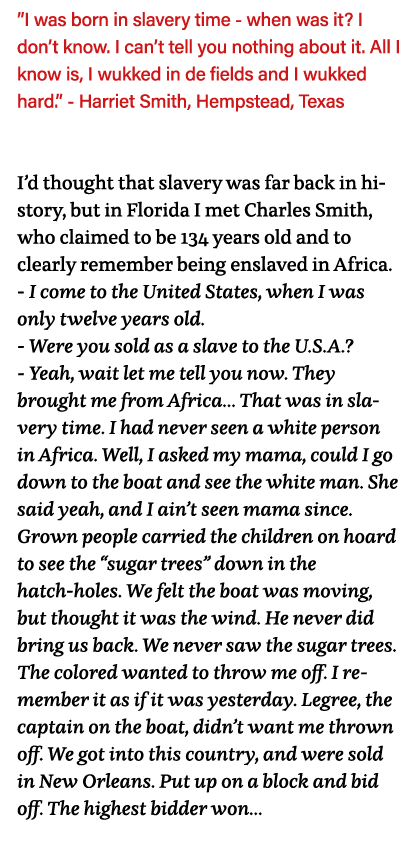  I was born in slavery time - when was it  I don t know  I can t tell you nothing about it  All I know is, I wukked i   