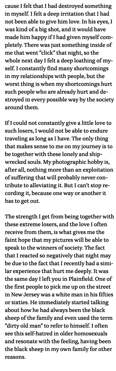 cause I felt that I had destroyed something in myself  I felt a deep irritation that I had not been able to give him    