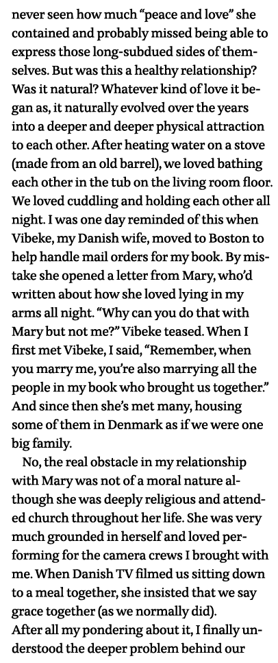 never seen how much  peace and love  she contained and probably missed being able to express those long-subdued sides   