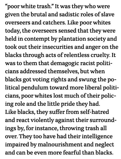  poor white trash   It was they who were given the brutal and sadistic roles of slave overseers and catchers  Like po   