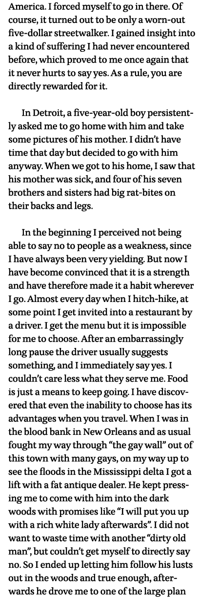 America  I forced myself to go in there  Of course, it turned out to be only a worn-out five-dollar streetwalker  I g   