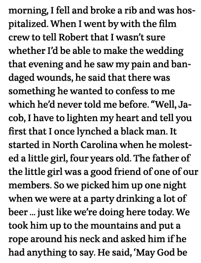 morning, I fell and broke a rib and was hospitalized  When I went by with the film crew to tell Robert that I wasn t    