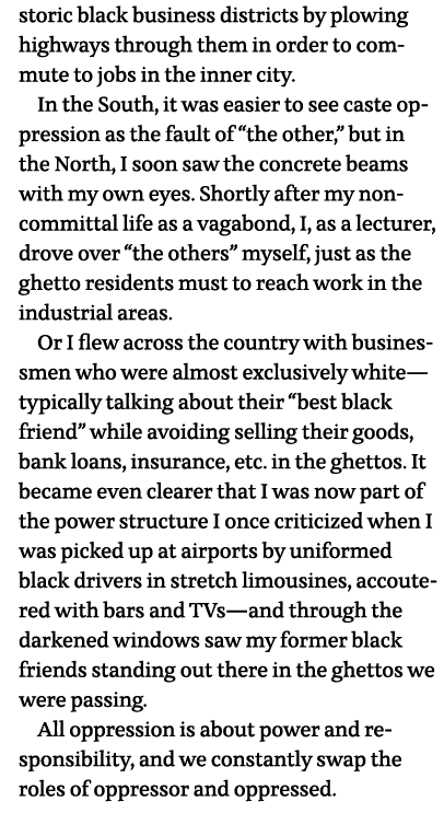 storic black business districts by plowing highways through them in order to commute to jobs in the inner city  In th   