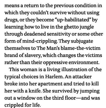 means a return to the previous condition in which they couldn t survive without using drugs, or they become  up-habil   