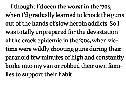 I thought I d seen the worst in the  70s, when I d gradually learned to knock the guns out of the hands of slow heroi   