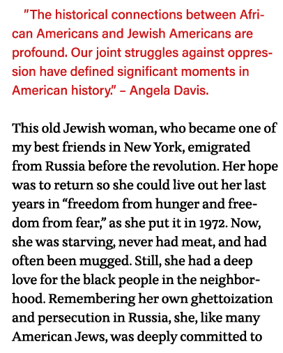  The historical connections between African Americans and Jewish Americans are profound  Our joint struggles against    