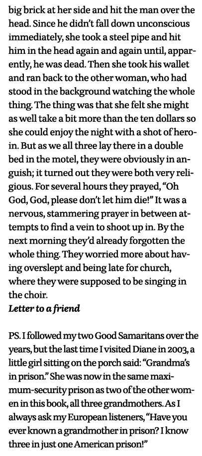 big brick at her side and hit the man over the head  Since he didn t fall down unconscious immediately, she took a st   