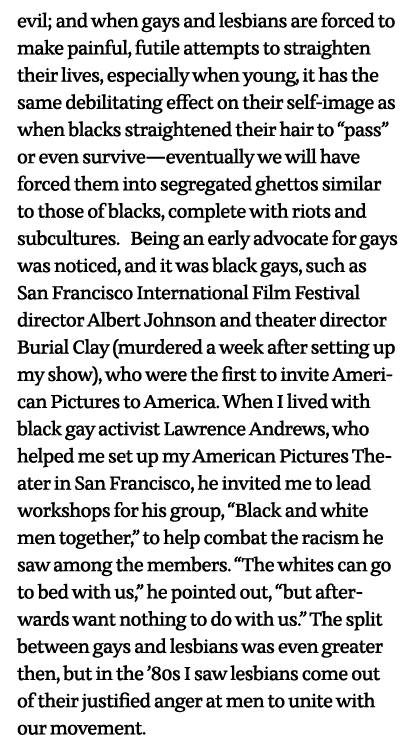 evil; and when gays and lesbians are forced to make painful, futile attempts to straighten their lives, especially wh   