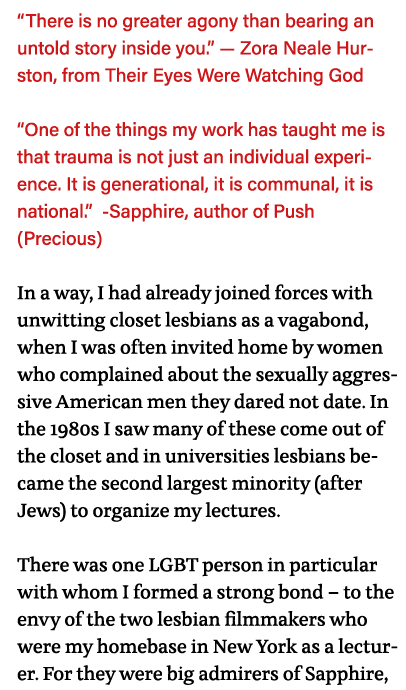  There is no greater agony than bearing an untold story inside you   — Zora Neale Hurston, from Their Eyes Were Watch   
