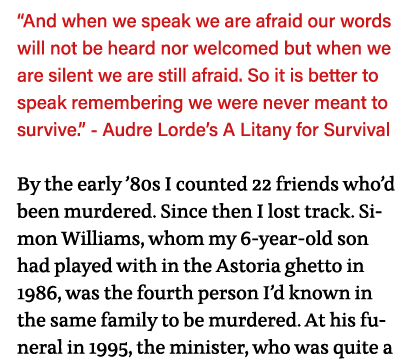  And when we speak we are afraid our words will not be heard nor welcomed but when we are silent we are still afraid    