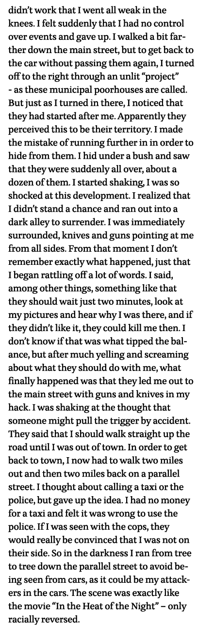 didn t work that I went all weak in the knees  I felt suddenly that I had no control over events and gave up  I walke   