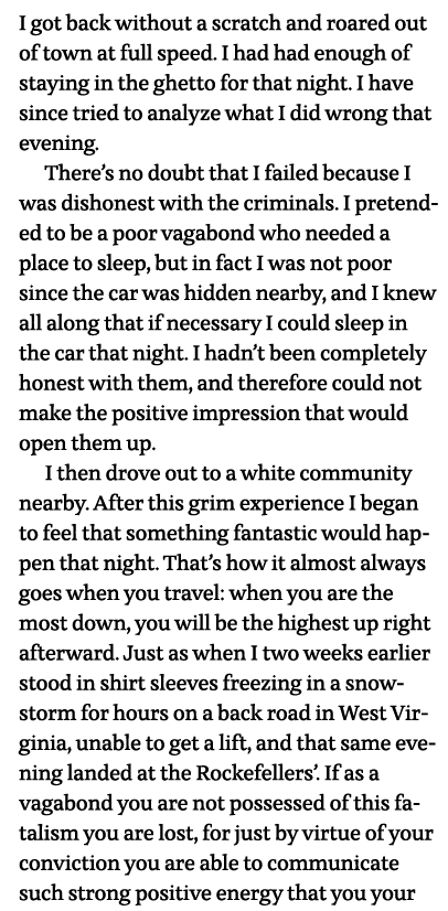 I got back without a scratch and roared out of town at full speed  I had had enough of staying in the ghetto for that   