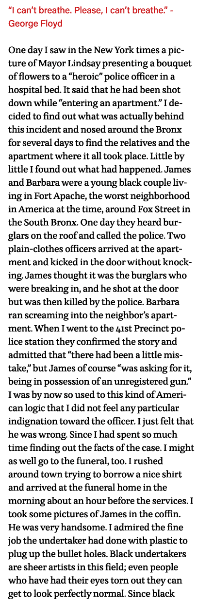  I can t breathe  Please, I can t breathe   - George Floyd One day I saw in the New York times a picture of Mayor Lin   