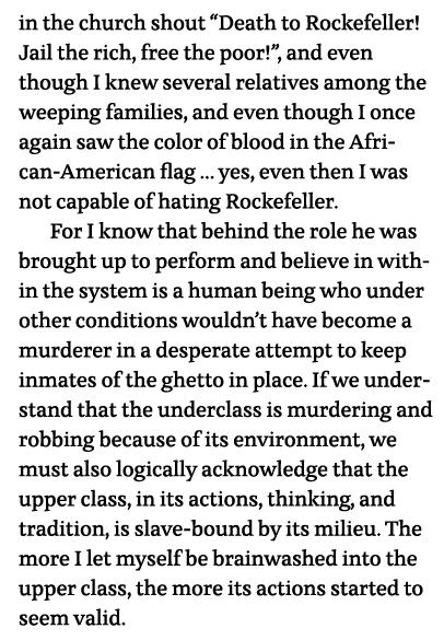 in the church shout  Death to Rockefeller  Jail the rich, free the poor  , and even though I knew several relatives a   