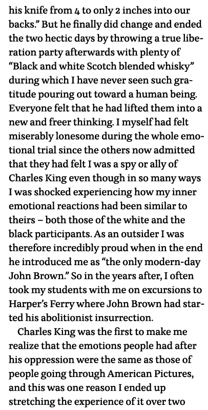 his knife from 4 to only 2 inches into our backs   But he finally did change and ended the two hectic days by throwin   