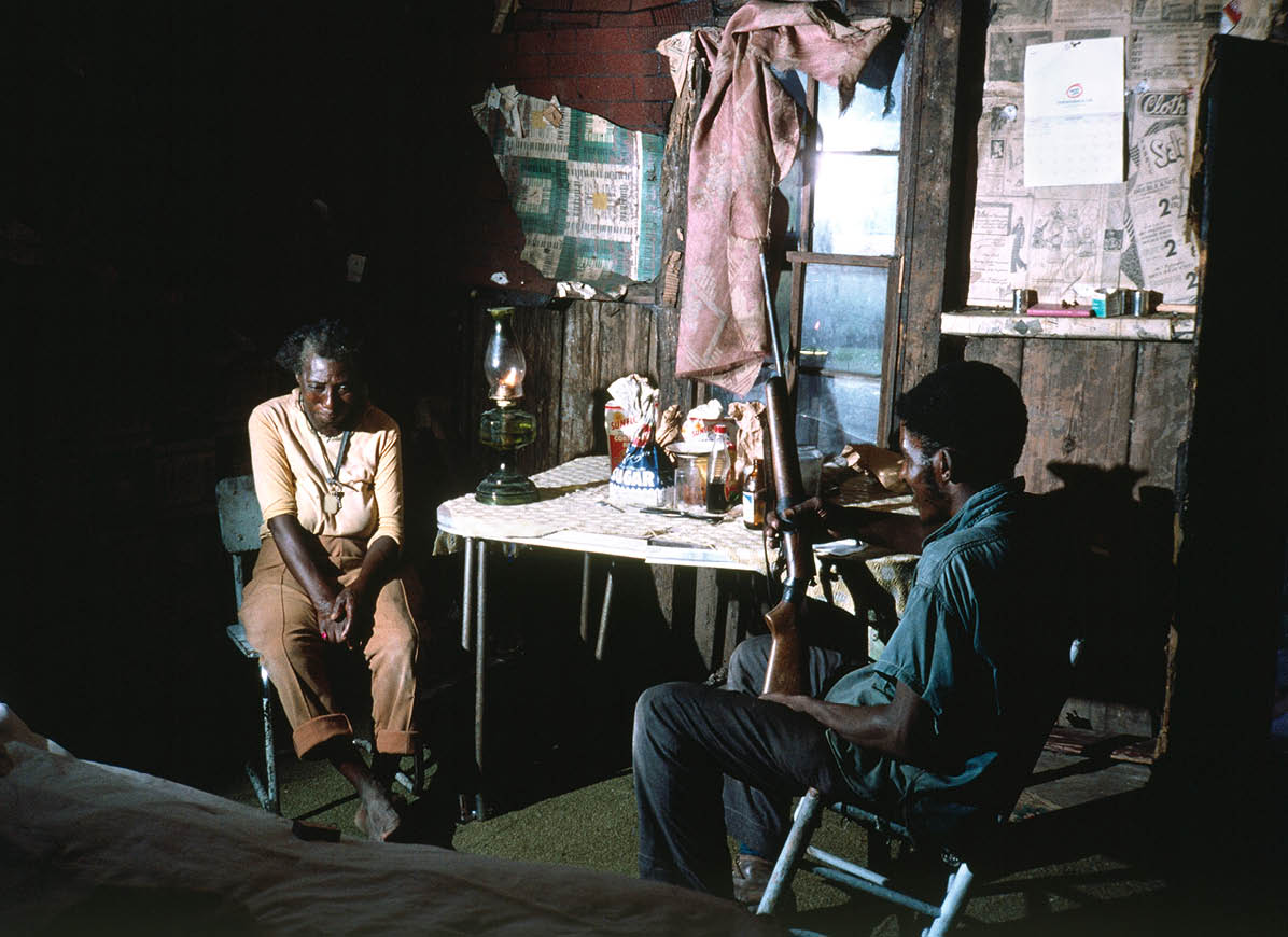 Ida and Joe have lived together most of their lives far out on the back roads in Alabama's dense forest where hardly anybody knows them  I first met them when I bicycled to get around the forest and they have over the years become some of my dearest friends  They loved when  the picture man  brought Scandinavian friends or multimillionaires like Anita Roddick with me on my visits  They also appeared in several Danish Tv-documentaries until Ida s death around 2005    Perote, Bullock County, AL   August 1975 