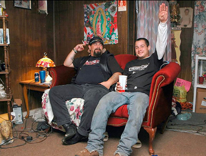 Justin admiring his father with hail salutes 