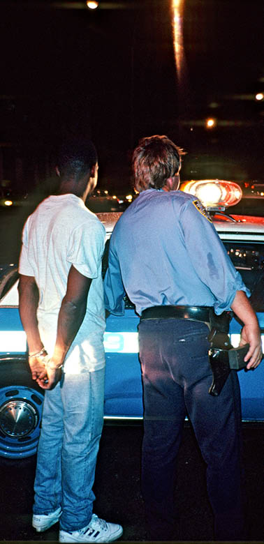 Arrest of black in NY night