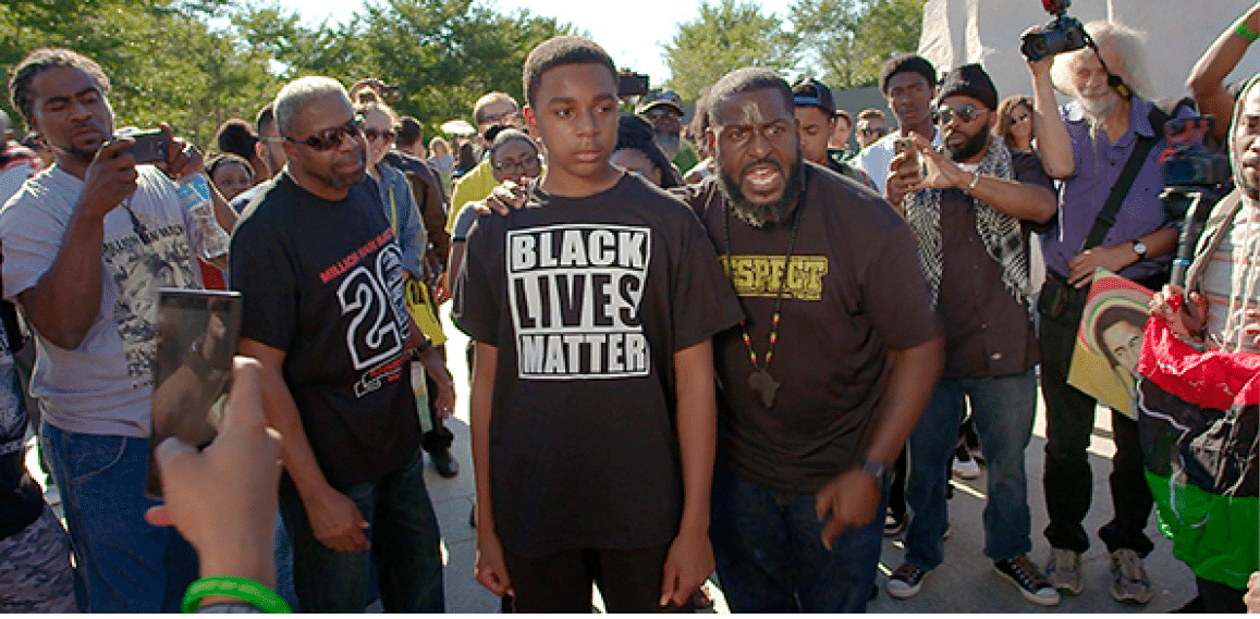 I am photographing a Black Lives Matter demo in 2016 