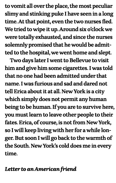 to vomit all over the place, the most peculiar slimy and stinking puke I have seen in a long time  At that point, eve   