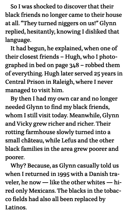 So I was shocked to discover that their black friends no longer came to their house at all   They turned niggers on u   