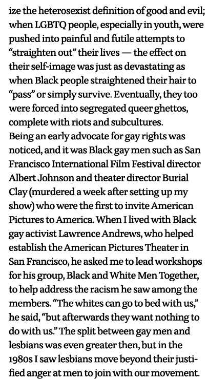 evil; and when gays and lesbians are forced to make painful, futile attempts to straighten their lives, especially wh   