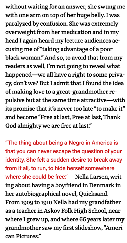 without waiting for an answer, she swung me with one arm on top of her huge belly  I was paralyzed by confusion  She    