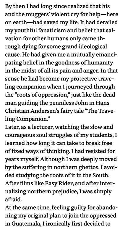 By then I had long since realized that his and the muggers  violent cry for help—here on earth—had saved my life  It    