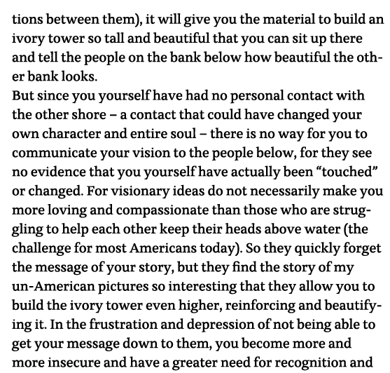 tions between them), it will give you the material to build an ivory tower so tall and beautiful that you can sit up    