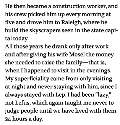 He then became a construction worker, and his crew picked him up every morning at five and drove him to Raleigh, wher   