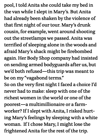 pool, I told Anita she could take my bed in the van while I slept in Mary s  But Anita had already been shaken by the   